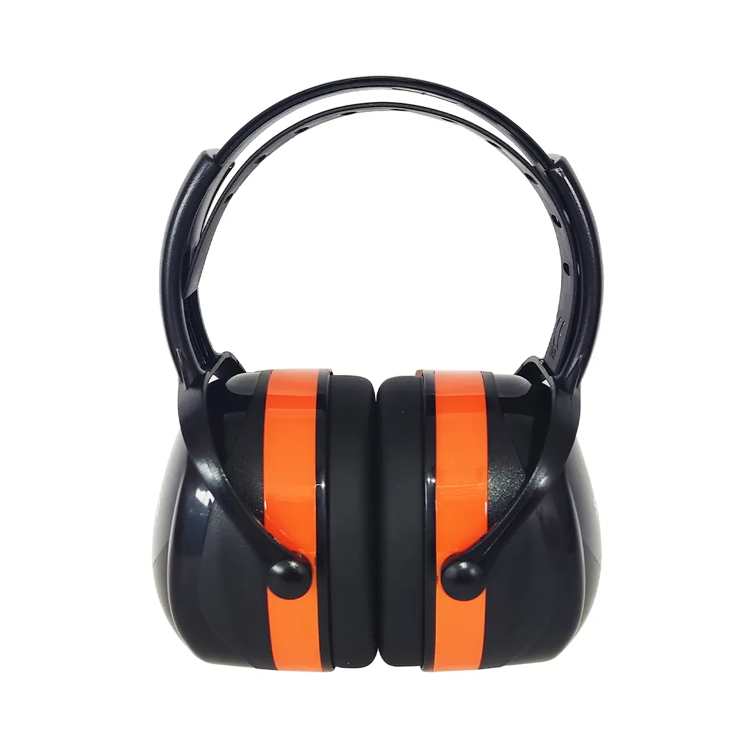 Protector auditivo con carcasa de ABS naranja de alta visibilidad y diadema POM negra