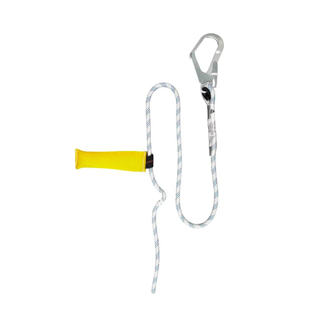 Cuerda trenzada de poliamida semiestática de 12 mm de grosor para línea de vida vertical.