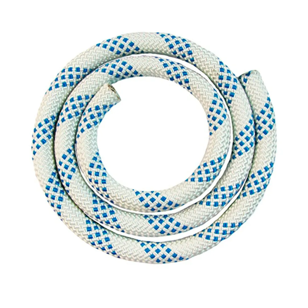 soga semiestática de poliamida de 12.7 mm, adecuada para descensos y rescate, mostrando su resistencia y calidad