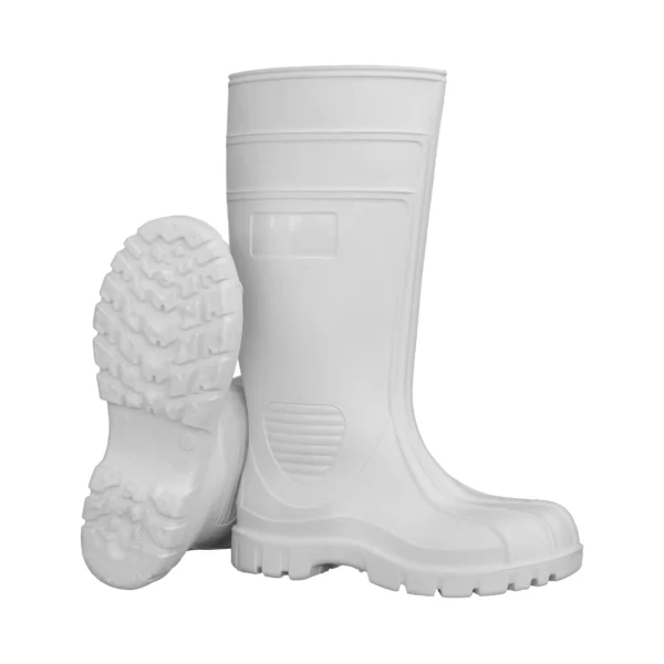 Bota de PVC Impermeable con Punta de Acero Blancos - Imagen 3