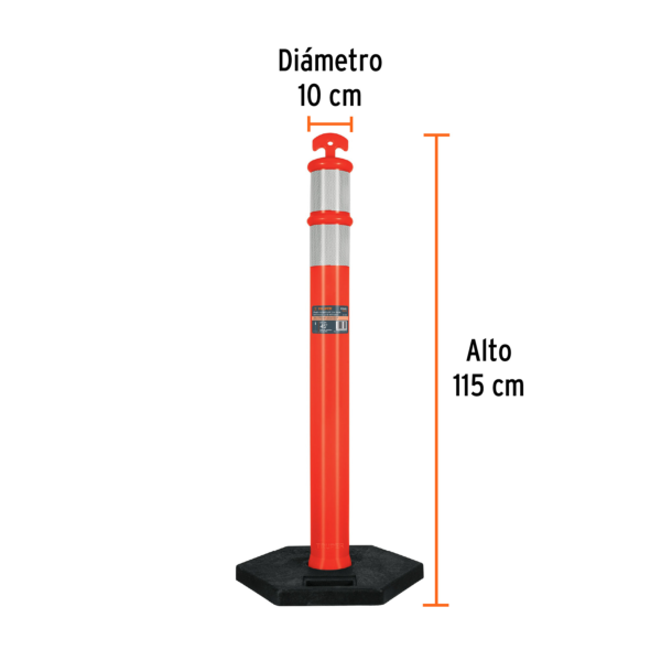 Poste Delimitador de Tráfico 115 cm con Reflejante | Truper POS-115 - Imagen 3