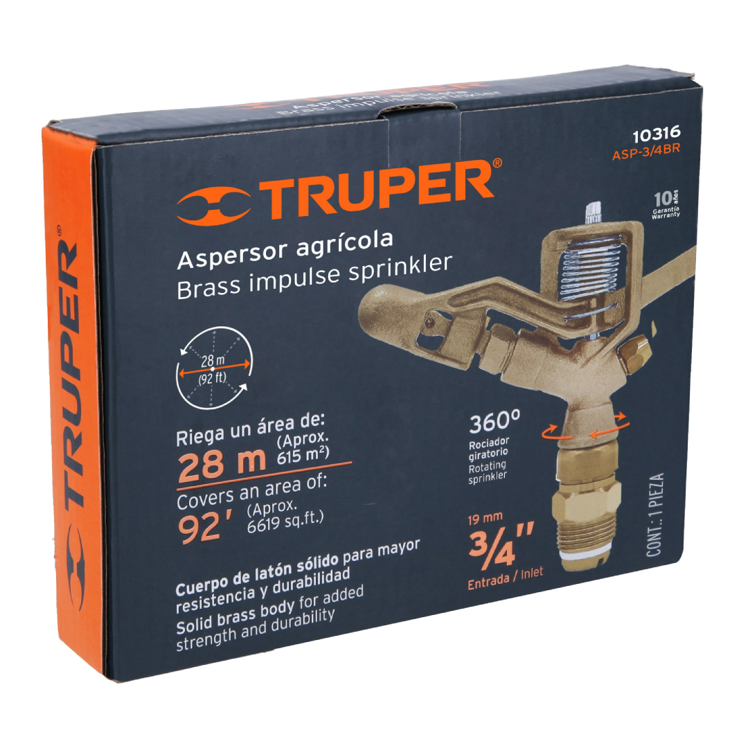 Aspersor Agrícola de Latón 3/4" | Truper 10316 - Imagen 2
