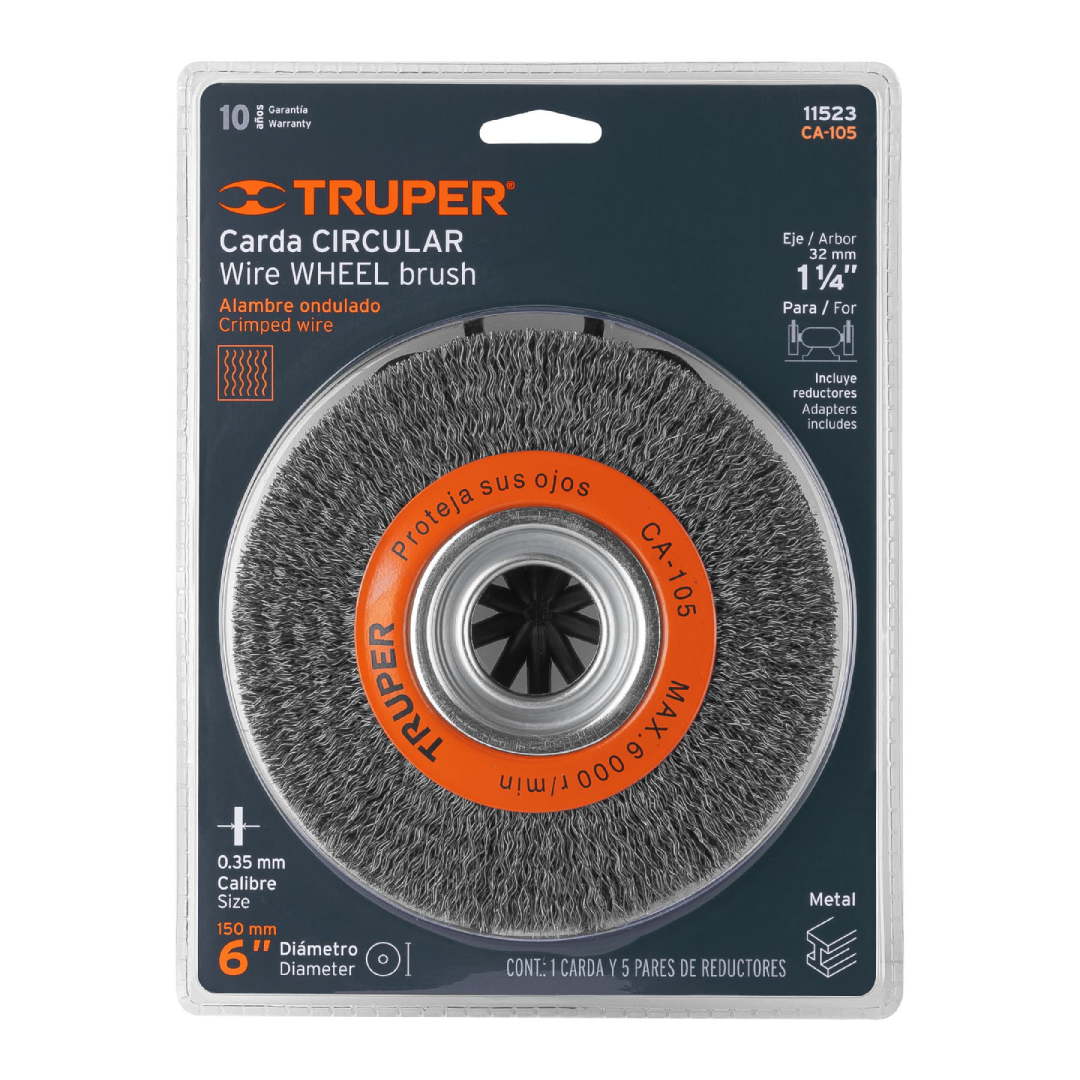 Carda 6" Alambre Ondulado para Esmeril de Banco | Truper 11523 - Imagen 2