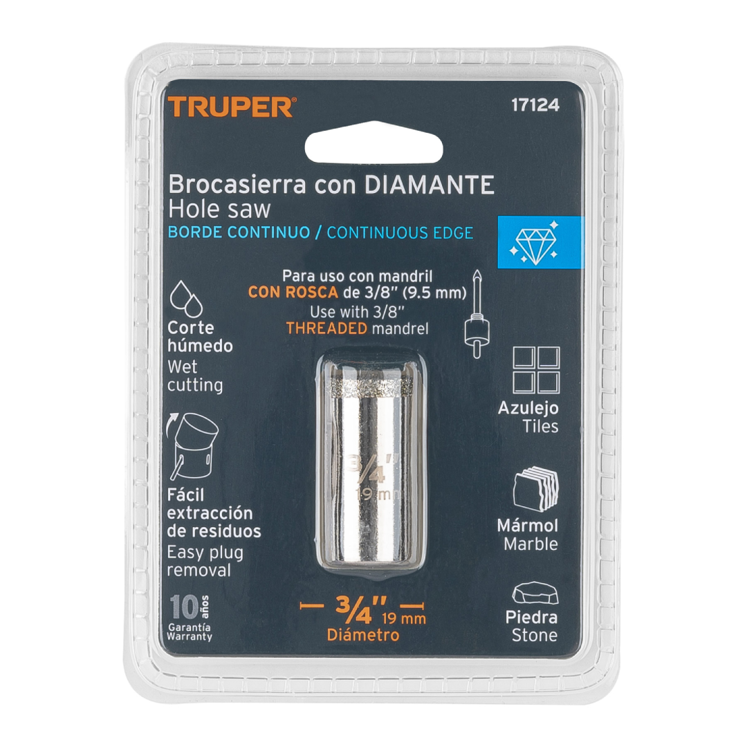 Brocasierra Diamante 3/4" (19mm) Borde Continuo | Truper 17124 - Imagen 2