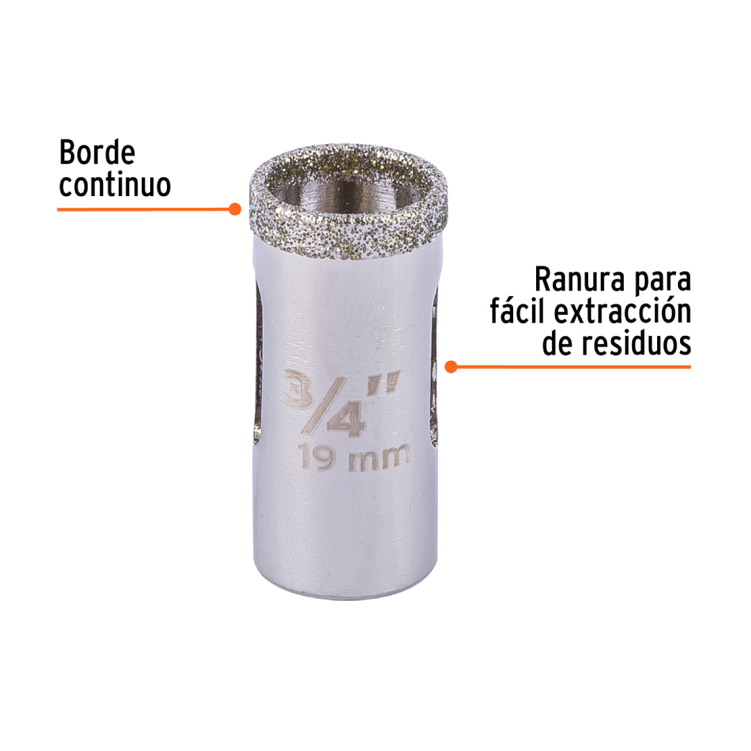 Brocasierra Diamante 3/4" (19mm) Borde Continuo | Truper 17124 - Imagen 3