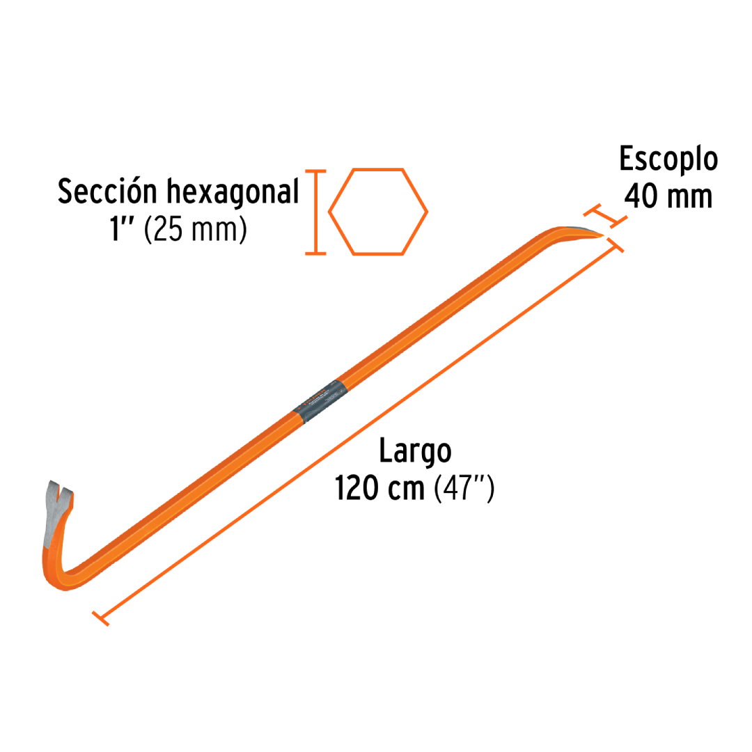 Barreta Pata de Cabra 1" x 120 cm (Uso Pesado) | Truper 10874 - Imagen 2