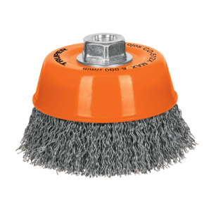 Carda Copa 5" Alambre Ondulado Grueso Eje 5/8"-11 | Truper 17533