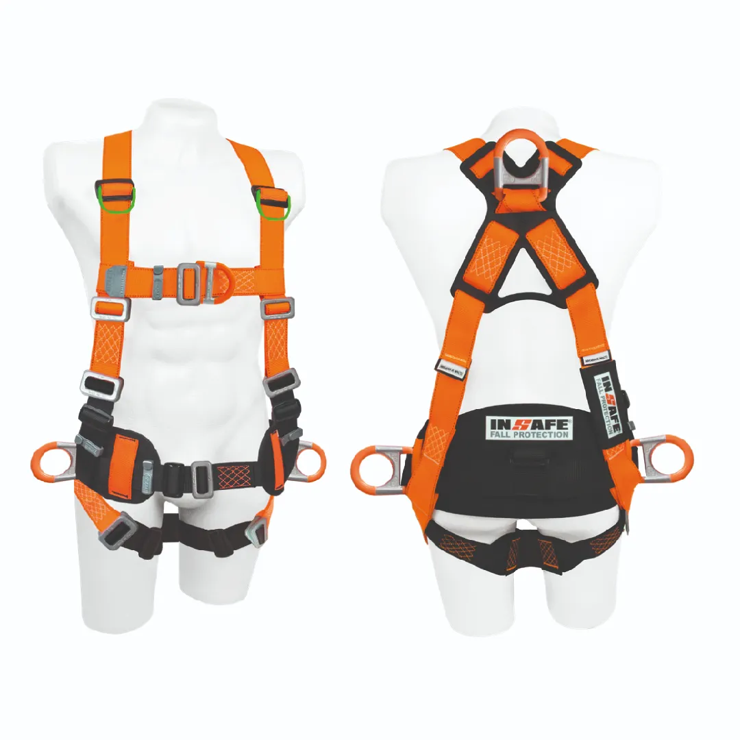 Arnés de Seguridad 4 Argollas en H con Soporte Lumbar INSAFE IN 8005-1