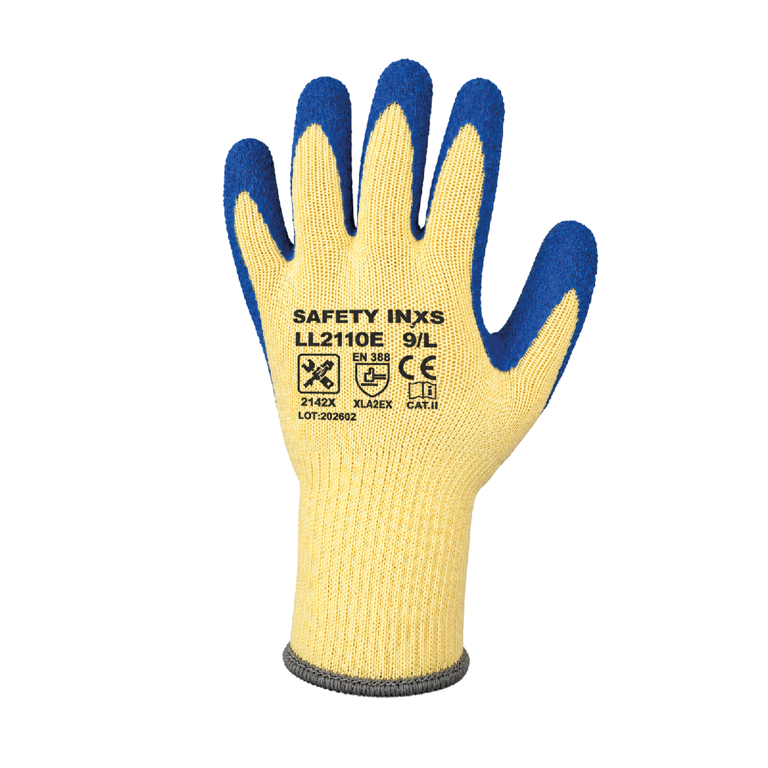 Guantes de Látex Rugoso INXS L22110E para Agarre y Uso Industrial
