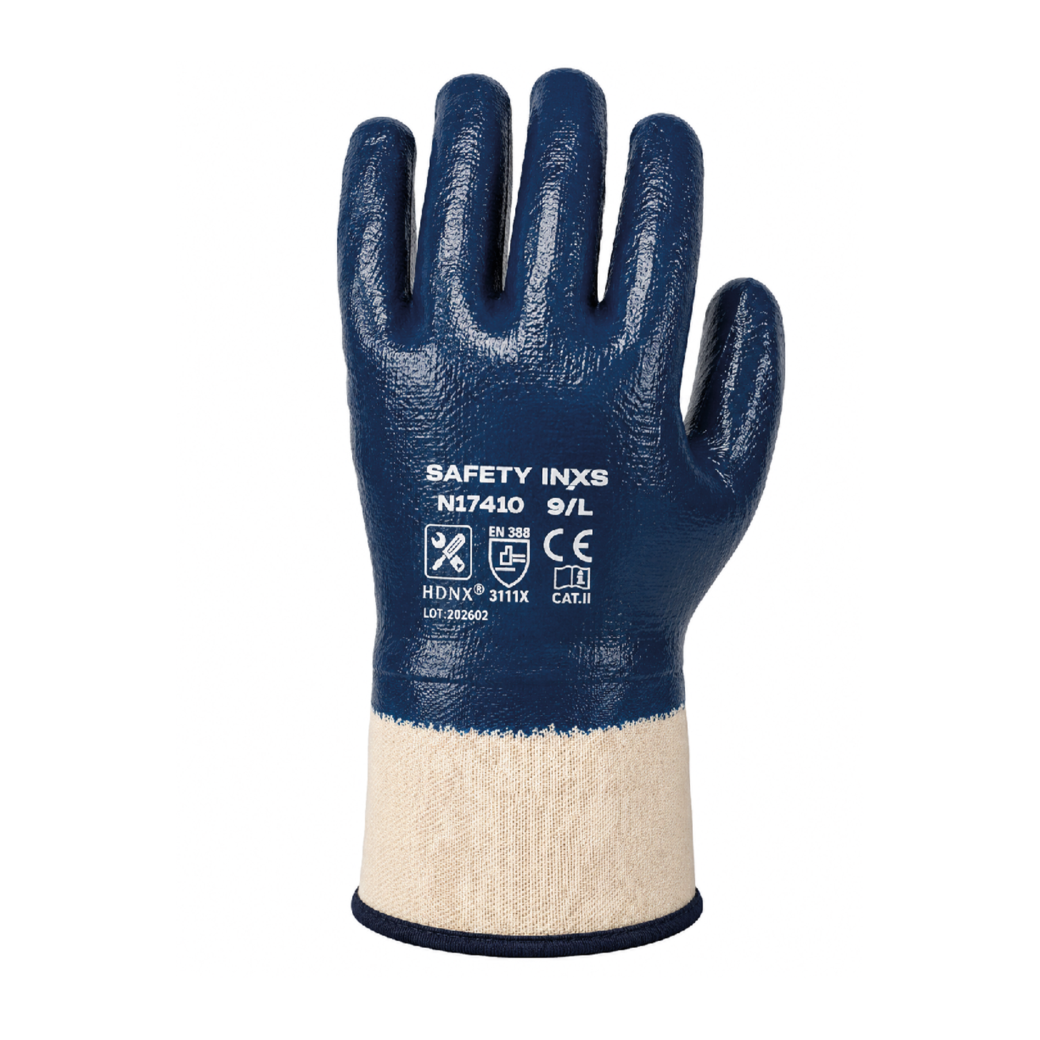 Guantes de Nitrilo Totalmente Recubiertos INXS N17410 para Uso Industrial