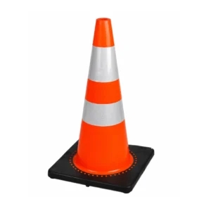 Cono de Tráfico PVC con Base Negra | 2 Bandas Reflectivas | 70 cm | TRAFIX | 709631