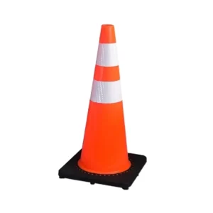 Cono de Tráfico PVC con Base Negra | 2 Bandas Reflectivas | 90 cm | TRAFIX | 709745